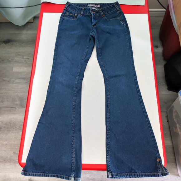 Women's Blue Flared Jeans - Picture 1 of 16